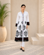 Ivory Noir 3 Piece Embroidered Stitched Suit - Image 2