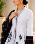 Ivory Noir 3 Piece Embroidered Stitched Suit - Image 5