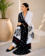 Ivory Noir 3 Piece Embroidered Stitched Suit - Image 6