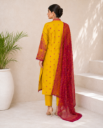 Marigold Majesty 3 Piece Embroidered Stitched Shirt - Image 4