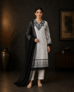 Shadow & Pearl 3 Piece Embroidered Stitched Shirt - Image 2