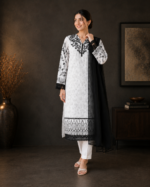 Shadow & Pearl 3 Piece Embroidered Stitched Shirt - Image 6