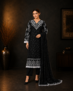 Shadow & Pearl 3 Piece Embroidered Stitched Shirt - Image 2