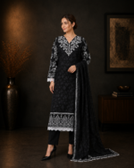 Shadow & Pearl 3 Piece Embroidered Stitched Shirt