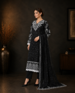 Shadow & Pearl 3 Piece Embroidered Stitched Shirt - Image 5