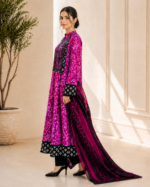 Magenta Bandhani Printed 3 Piece Stitched Frock Suit DR-1167 - Image 3
