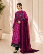 Magenta Bandhani Printed 3 Piece Stitched Frock Suit DR-1167