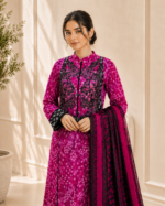 Magenta Bandhani Printed 3 Piece Stitched Frock Suit DR-1167 - Image 5