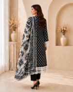Noir Elegance 3 Piece Embroidered Stitched Suit - Image 3