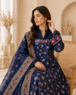 Sapphire Bloom 3 Piece Embroidered Stitched Suit - Image 4