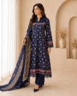 Sapphire Bloom 3 Piece Embroidered Stitched Suit