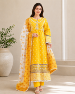 Sunshine Elegance 3 Piece Embroidered Stitched Suit - Image 2