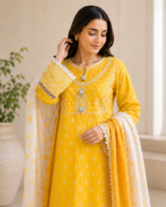 Sunshine Elegance 3 Piece Embroidered Stitched Suit - Image 3