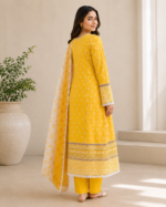 Sunshine Elegance 3 Piece Embroidered Stitched Suit - Image 4