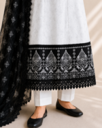 Arctic Elegance 3 Piece Embroidered Stitched Suit - Image 6
