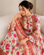 Blossom Affair 3 Piece Embroidered Stitched Suit - Image 4