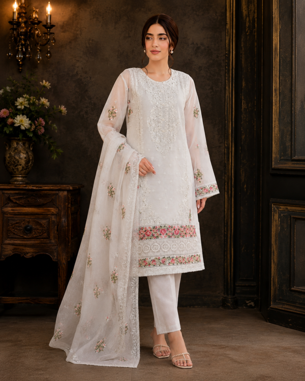 Ethereal Bloom Luxury Pret 3 Piece - Stitched