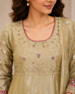Luminous Embroidered A-Line Ensemble - Image 5