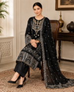 Midnight Majesty Luxury Pret 3 Piece - Stitched - Image 4