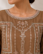 Mocha Elegance Luxury Pret 3 Piece - Stitched - Image 4