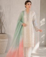 Pastel Serenity Luxury Pret 3 Piece - Stitched - Image 2