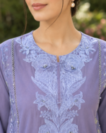 Ethereal Lavender Embroidered Lawn Suit with Shafoon Dupatta – 3 Piece - Image 5