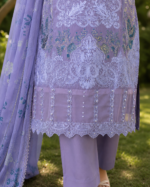 Ethereal Lavender Embroidered Lawn Suit with Shafoon Dupatta – 3 Piece - Image 4