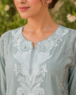 Ethereal Celestial Mist Embroidered Lawn Suit with Shafoon Dupatta – 3 Piece - Image 2
