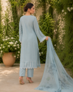 Ethereal Celestial Mist Embroidered Lawn Suit with Shafoon Dupatta – 3 Piece - Image 5