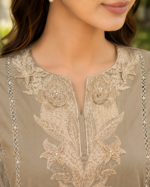 Ethereal Desert Bloom Embroidered Lawn Suit with Shafoon Dupatta – 3 Piece - Image 3