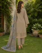 Ethereal Desert Bloom Embroidered Lawn Suit with Shafoon Dupatta – 3 Piece - Image 6