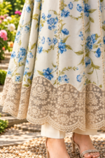 Pastel Floral Printed 3-Piece Stitched Suit with Embroidered Front & Printed Shawl | Directions - Image 5